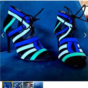 Zara Blue Lace-Up High Heels
